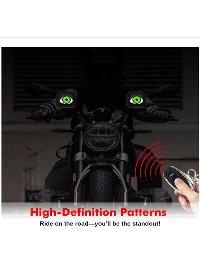 مصباح LED ديڤل آيز بتحكم عن بُعد 12V-36V، 6 أوضاع ديناميكية مع إضاءة أنجل آيز للدراجات النارية والدراجات البخارية الكهربائية والدراجات ثلاثية العجلات ومركبات ATV - ضوء زخرفي متغير الألوان. - Image 4